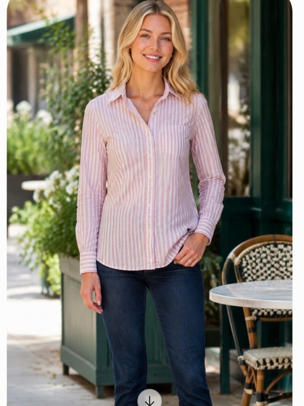 Weekend MaxMara Armilla Pink Striped Long Sleeve Button Up Shirt cotton size 6